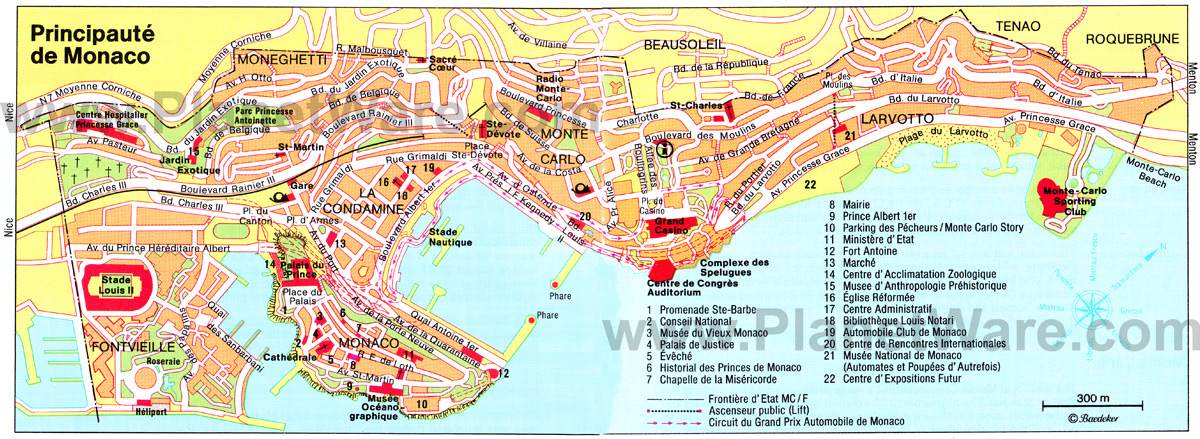 monaco city centre carte